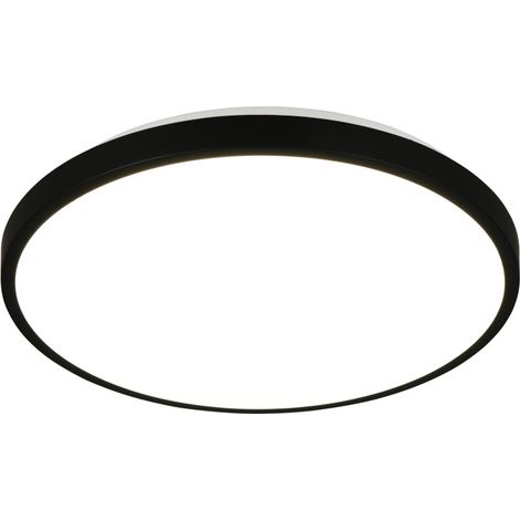 Reality LED-Deckenleuchte Anvi Ø38,5 cm schwarz matt neutralweiß Deckenlampen