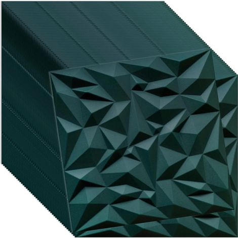 Panneaux muraux et plafond 3D vert VERDICO 50x50 cm – polystyrène décoratif, lot 48 pièces (12 m²)