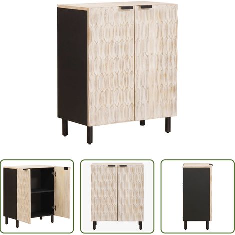 vidaXL Rangement salon -  Buffet Finition Lavage Blanc 60 x 33 x 75 cm (1/5)