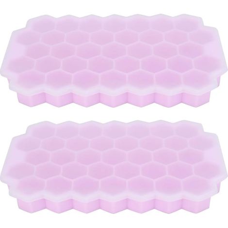 Lot de 2 Bacs à Glaçons, 20,5 X 12 2,5 cm, Rose, Réutilisables, (1/5)