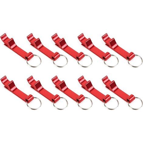 10 Pieces 3 in 1 Beer Beverage Openers Key Ring Multifunction (1/5)