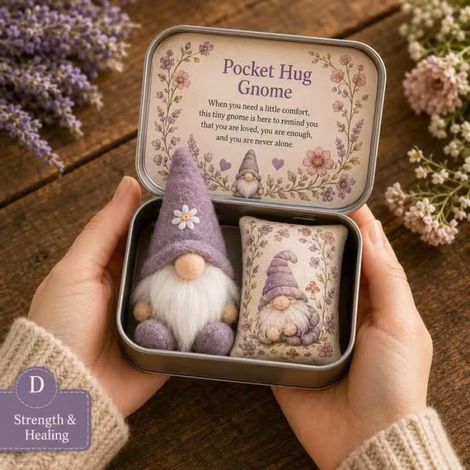 Practical, innovative, and adorable Pocket Hug Gnome Gift Tin - Pocket Hug Gnome Tin - A -