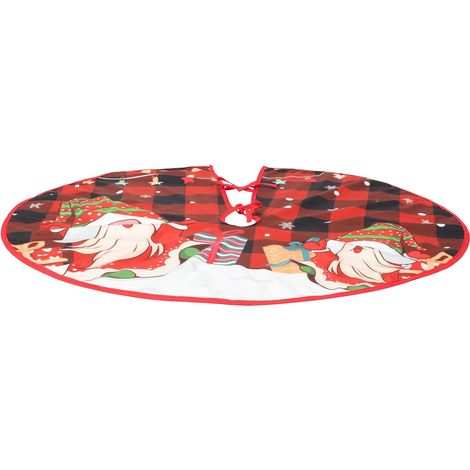Red Fabric Christmas Tree Skirt, Large Radius, Lightweight (1/5)