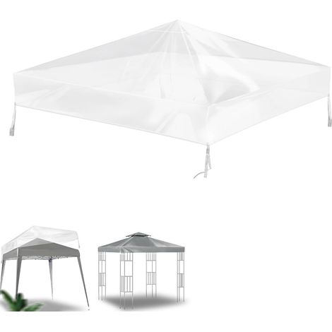 Tonnelle 3 x 3 m - Imperméable et stable - Résistant à l'hiver - Épaisseur : 0,2 mm - 280 g/m² - PVC transparent - Toit de rechange pour tente de jardin, tente de fête, pavillon de jardin pliable (1/5)