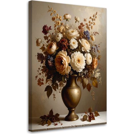 Wandbild Blumenstrauß im Retro-Stil 40x60 cm
