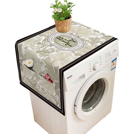 Nappe rectangulaire vintage à motifs floraux, housses chics à fleurs pour lave-linge et sèche-linge, housse anti-poussière imperméable pour réfrigérateur avec poches de rangement pour la cuisine.