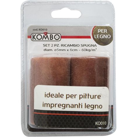 Set da 2 pz per Rullo Spugna Marrone da 6cm Superficie Microforata