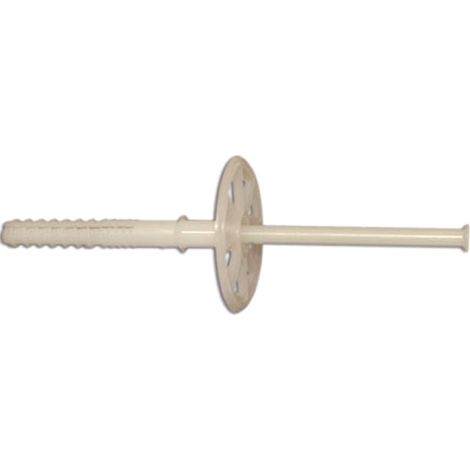 Tassello espansione in pe hd con chiodo bianco per cappotto termico - ø mm.58x130h. - chiodo in nylon mm.130h.