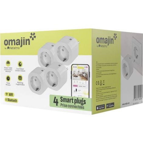 Omajin pack 4 enchufes conectados blancos