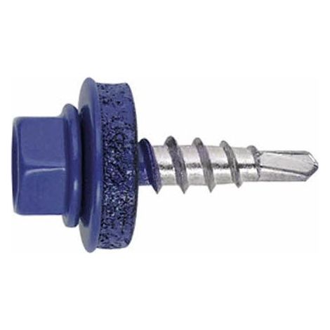 250 vis autoperceuses, tête hexagonale 8 bleu gentiane 4,8 x 19 mm zingué spécial bac acier - AFAZ144819 - (1/2)