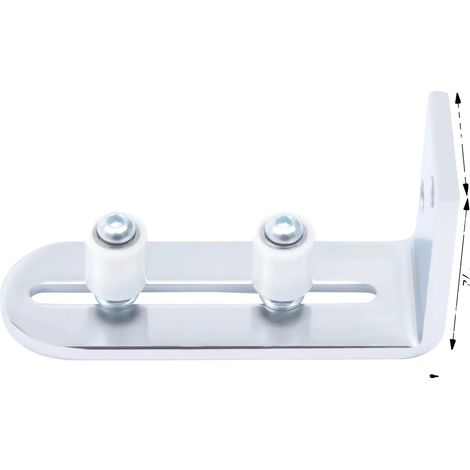 Guía de rodillos para puerta ajustable, diseño que ahorra espacio, color plata. (1/2)