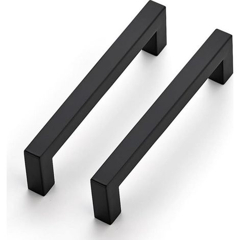 Poignée De Meuble - Poignée De Tiroir - Métal Carré - 12 x 12 x 128 mm - Pour Armoires De Cuisine Et Portes - Lot De 10 (1/5)