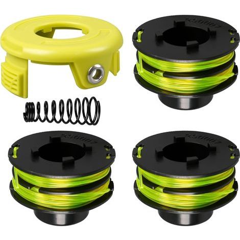 Bobine de fil pour débroussailleuse Ryobi RAC118 RLT3525S, 1,2 mm x 8,4 m Bobine de fil de remplacement pour débroussailleuse et coupe-bordures avec couvercle et ressort (3+1+1) (1/5)