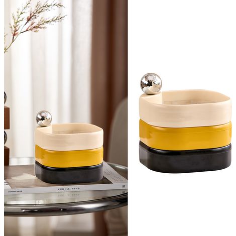 Mehrstufige, drehbare Schmuckschatulle aus oxidationsbeständigem Kunststoff, cremefarben und schwarz, ideal für Armbänder, Ohrringe und auf Reisen. (1/5)
