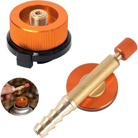 Gasadapter, Gasflaschenadapter, Restgasrückgewinnungssystem, mit Abgasfunktion, beständig gegen hohe und niedrige Temperaturen, ideal für Camping und Picknicks. (1/4)