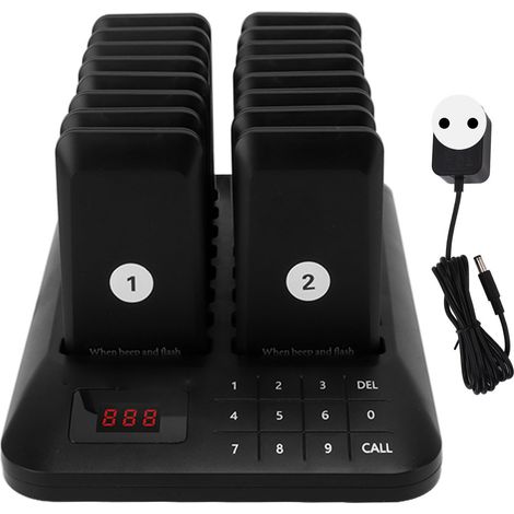 Système de téléavertisseur pour 16 restaurants, Buzzer, écran tactile, attente pour église, camion de nourriture, café, 100-240V, prise ue 100-240V (1/5)