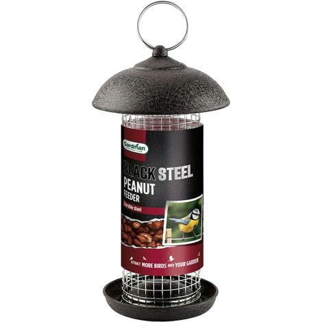 Gardman Black Metal Steel Peanut Wild Bird Hanging Garden Feeder A01171