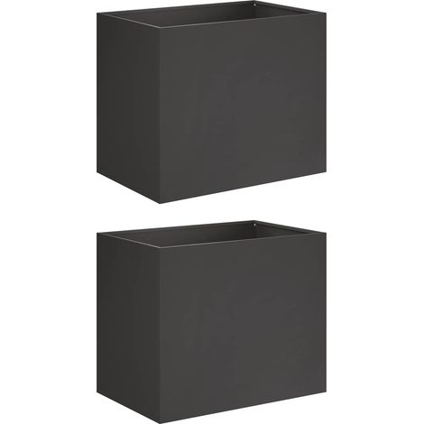 Macetero de Jardín 2 uds. Negro 60 x 40 x 50 cm vidaXL