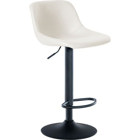 Sgabello da bar x1 girevole a 360° PVC crema gambe a tromba in metallo nero 100006382