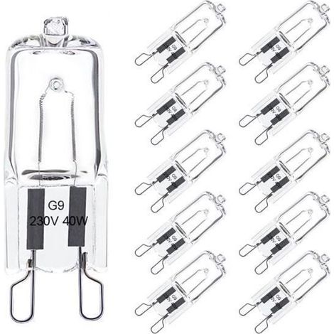 Kimjo G9 40W Glühbirne, dimmbare warmweiße G9 Halogenlampe, G9 Glühfadenkapsellampe 480lm 230V 10er-Packung (1/5)