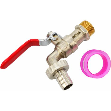 Awtools kran ogrodowy mosiądz niklowany 3/4" gwint zewnętrzny 1"