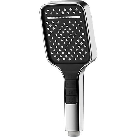 Pommeau de Douche Grand Carré, Douchette à Main, Pommeau Economie Eau Haute Pression, 7 Modes (argent) (1/5)