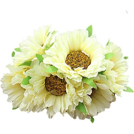 HOW-E Outil de confection de couronnes de fleurs artificielles inodores en tissu, chrysanthème artificiel pour accessoires photobeige (1/5)