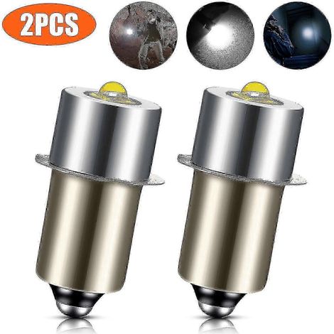 Lot de 2 ampoules LED blanches 3W 6500K P13.5S DC6V - 24V pour lampe torche Maglite (1/5)