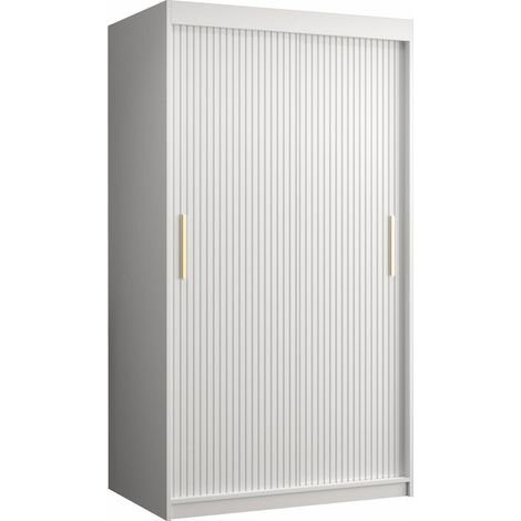 Armario Anulio, Blanco, 200x100x62cm, Puertas de armario: Correderas, Número de estantes: 5