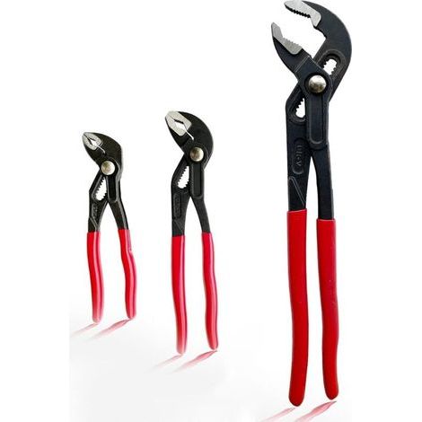 Juego de 3 abrazaderas para bombas de agua (17,8 cm, 25,4 cm y 30,5 cm), abrazadera de mandíbula curva de ajuste rápido, abrazadera de lengüeta y ranura autoajustable para bombas de agua de acción ráp