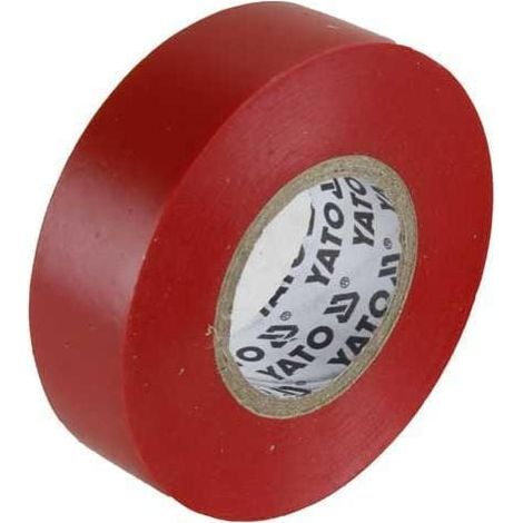 Cinta aislante eléctrica de 15 mm x 20 mm x 0,13 mm, color rojo, YT-81592 yato