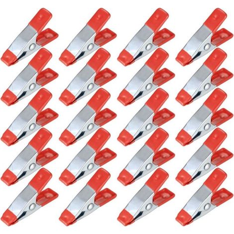 20 Pieces Metal Spring Clamps, Model Making Tweezers, Metal Spring Clamps, Tarp Clip Holder, Camping, Tarps, Woodworking, Model Making Tool - 2 Inch (1/5)
