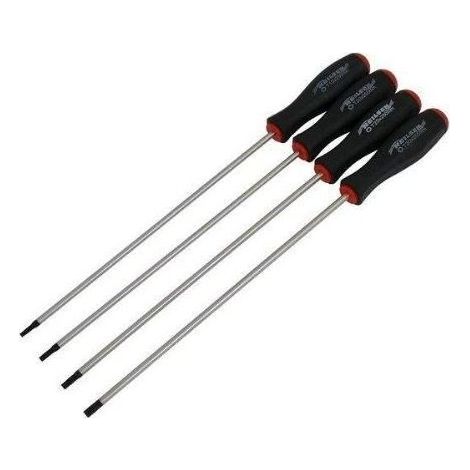 Lot de 4 tournevis Torx extra longs CT2899, tailles T15 T20 T25 T30, longueur 350 mm, argent résistant (1/3)