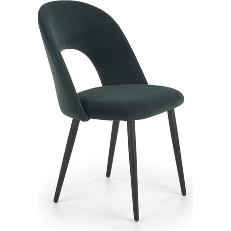 Silla Houston 960, Verde oscuro + Negro, 84x54x57cm, Tapiz, Metal (1/5)