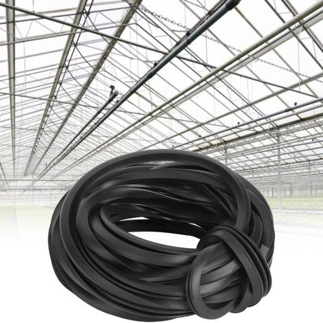 Bande d'étanchéité caoutchouc pour serre, accessoire de fixation vitrage, 4 mètres (1/4)