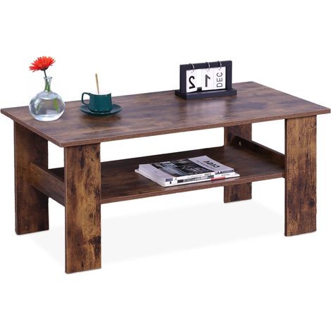 Coffee Table with Lower Shelf - Modern Design, Easy Clean (1/5)