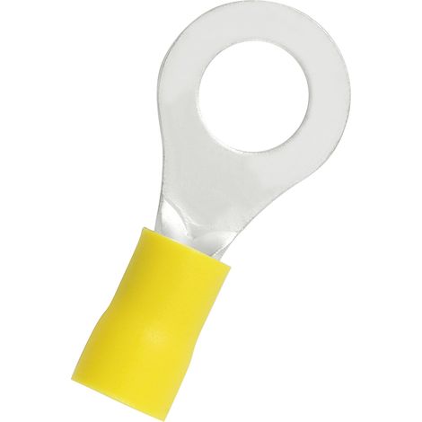 Cosses à œillet RS PRO, Isolé, Jaune, 6mm², 8.4mm, 15mm