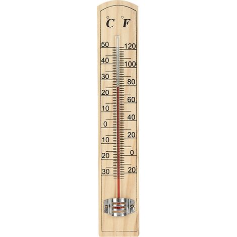 Thermomètre intérieur Marron Thermomètre à effet de serre en pin -30℃+50℃/-20℉+120℉ (1/3)