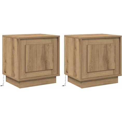 Maison Exclusive - Nachttisch 2 pcs Artisan-Eiche 44 x 34,5 x 45