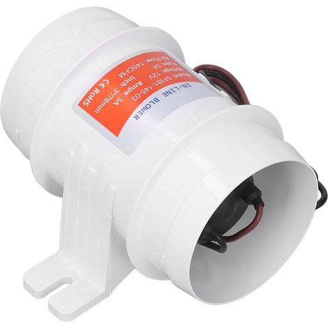 3-Zoll-Inline-Luftgebläse mit 145 CFM (Kubikfuß pro Minute), 12 V und hoher Effizienz für Bilgen von Booten, Wohnmobilen und Yachten (1/5)