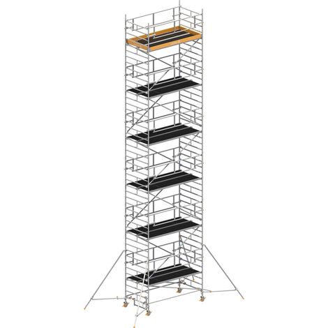 Layher Rollgerüst Uni Breit P2 Safety Plus mit Doppelgeländer und ausziehbaren Gerüststützen 13,20m AH (1/3)