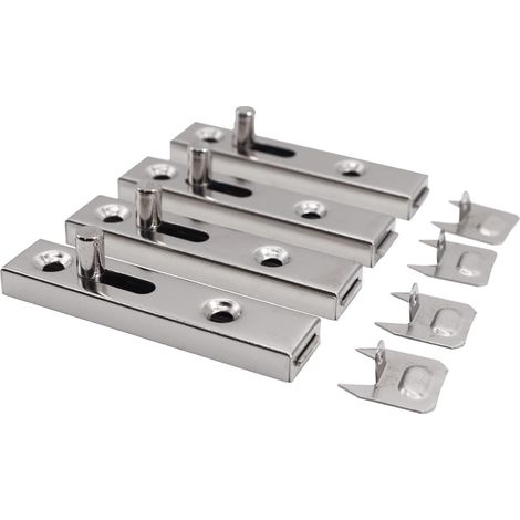 Verrou de Meuble en Acier, Fermeture de Porte Modèle BALL Dimensions 70 x 15 mm, Receveur 9 mm Lot de 8 Pièces Finition Nickelée pour Placard, Armoire de Salle de Bain, Cuisine, Garage (1/5)