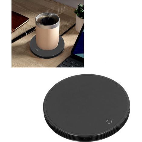 Sous-tasses isothermes/support pour tasse à café/coussin thermique/chauffe-tasses/chauffe-tasses/chauffe-tasses de bureau/chauffe-tasses à thé/chauffe-tasses de bureau - Norme européenne 220 V - Noir (1/5)