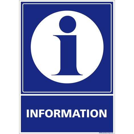 Panneau d'information et d'accueil de site. Signalisation Information et Accueil. Autocollant, PVC, Alu - Adhésif - 75 x 105 mm (1/5)