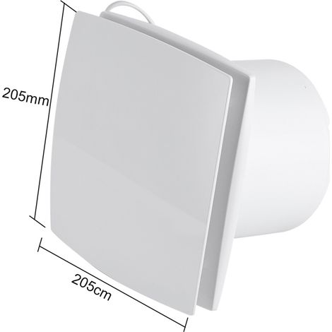 Ventilador de cocina y baño – montaje en pared y techo – sistema de ventilación residencial con motor de núcleo de cobre – 22 W, 201 m³/h, ABS – IP34 – blanco – dimensiones 205 x 205 mm (1/5)