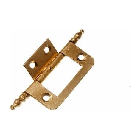 Lot de 5 paires (10 charnières) x 5,1 cm pour porte d'armoire avec embouts – Laiton plaqué EB (1/2)