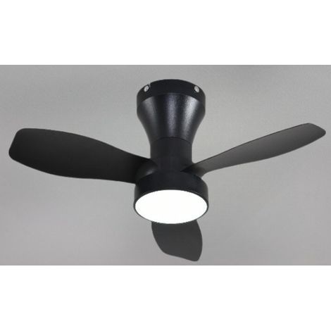 Plafonnier Ventilateur Réversible avec Éclairage LED Dimmable pour Chambre et Salon,Noir