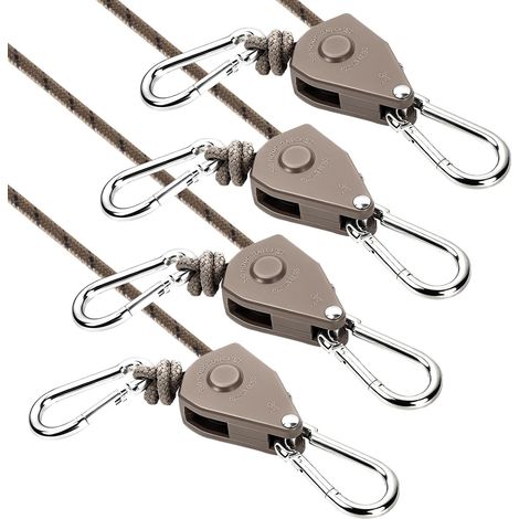 Lot de 4 haubans réfléchissants de 4 m avec tendeurs de corde, pour le camping, tendeurs pour voile d'ombrage noir, cordon de tente avec tendeur, accessoires de tente, faciles à installer et (1/5)
