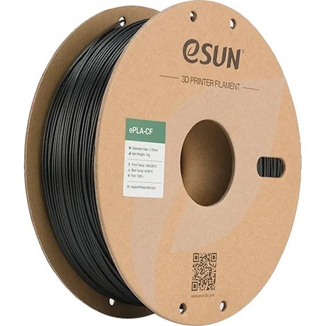Filamento per stampante 3D, rinforzato con fibra di carbonio, elevata compatibilità, nero (1/2)