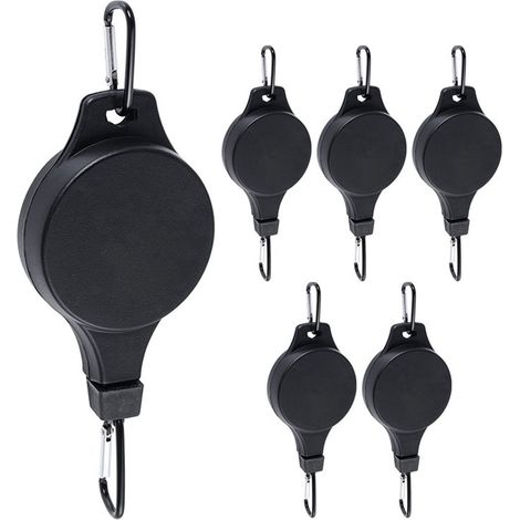 Support pour plantes suspendues, pot de fleurs suspendu, support pour plantes d'extérieur, support pour plantes enroulables (ensemble de 5 pièces), crochet télescopique, support pour plantes enroulabl (1/5)